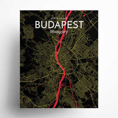 Carte de la ville de Budapest, impression
