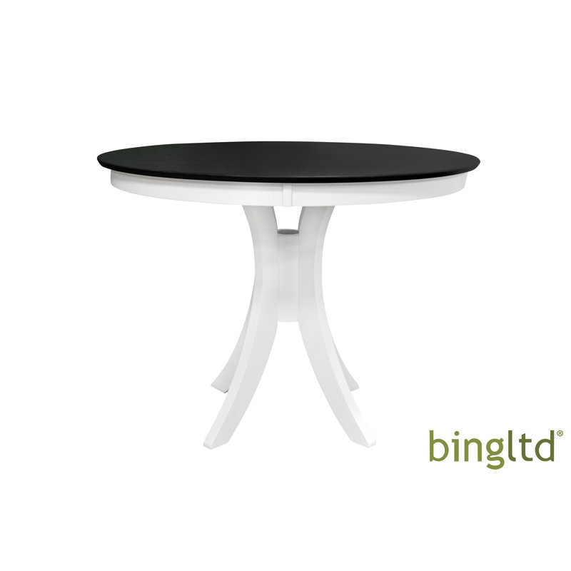 Table de salle à manger L 48 po x l 48 po, Noir / blanc, L 48 po x l 36 po
