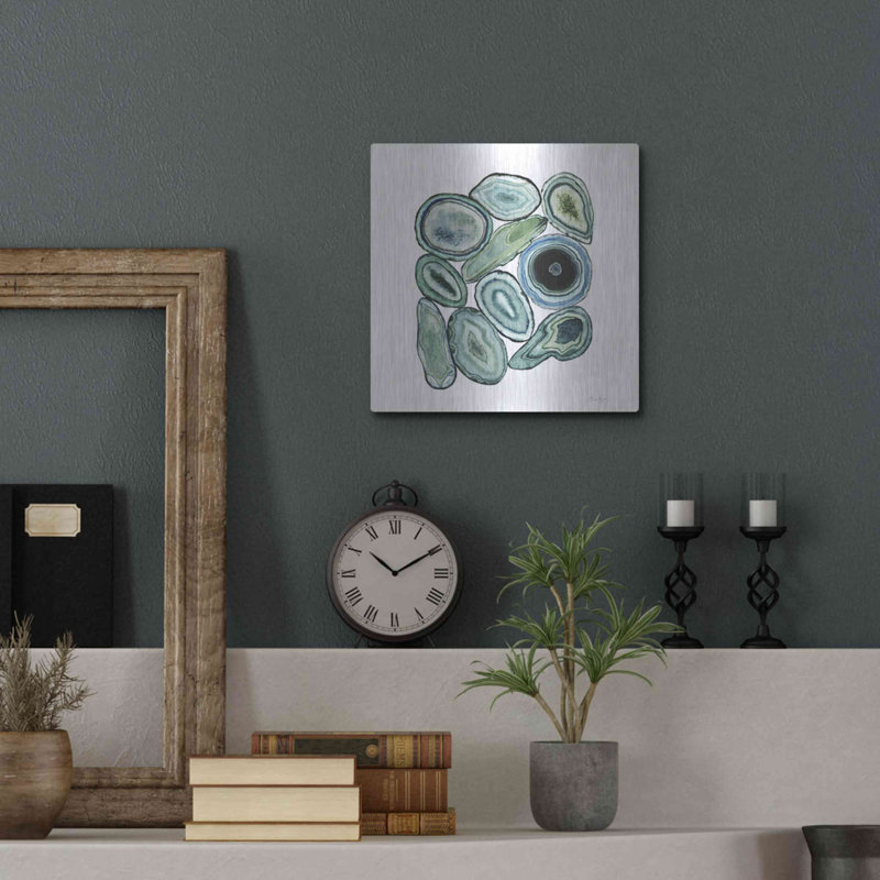Orren Ellis «Stacked Agate I» par Grace Popp, art mural en métal, H 12 po x l 12 po