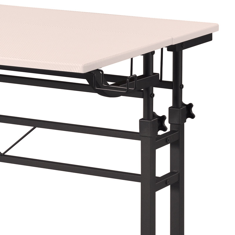 Bureau d'écriture à roulettes mobili - Hauteur réglable avec tablette mobile et roulettes verrouillables, Blanc