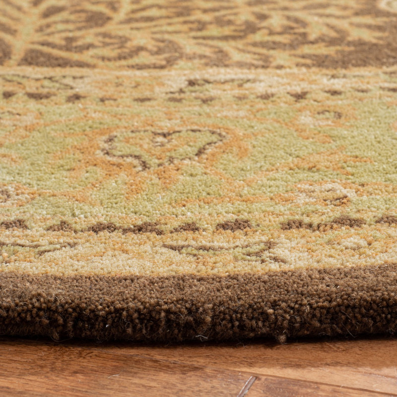 Molter Bergama Hand Tufted Wool Oriental Rug, Round 4'