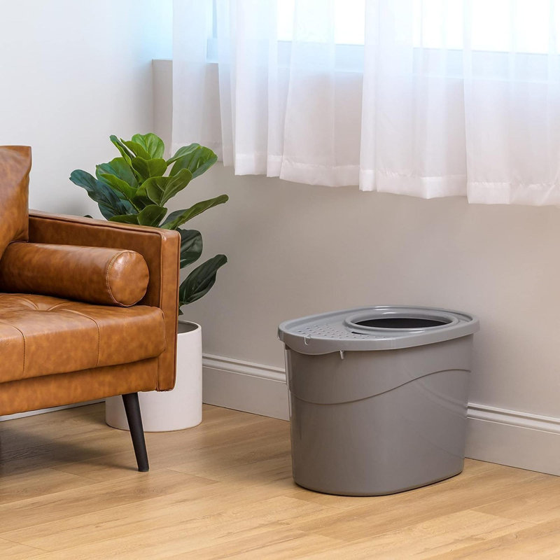 Cat Litter Box With Sides Top Entry Includes Scoop