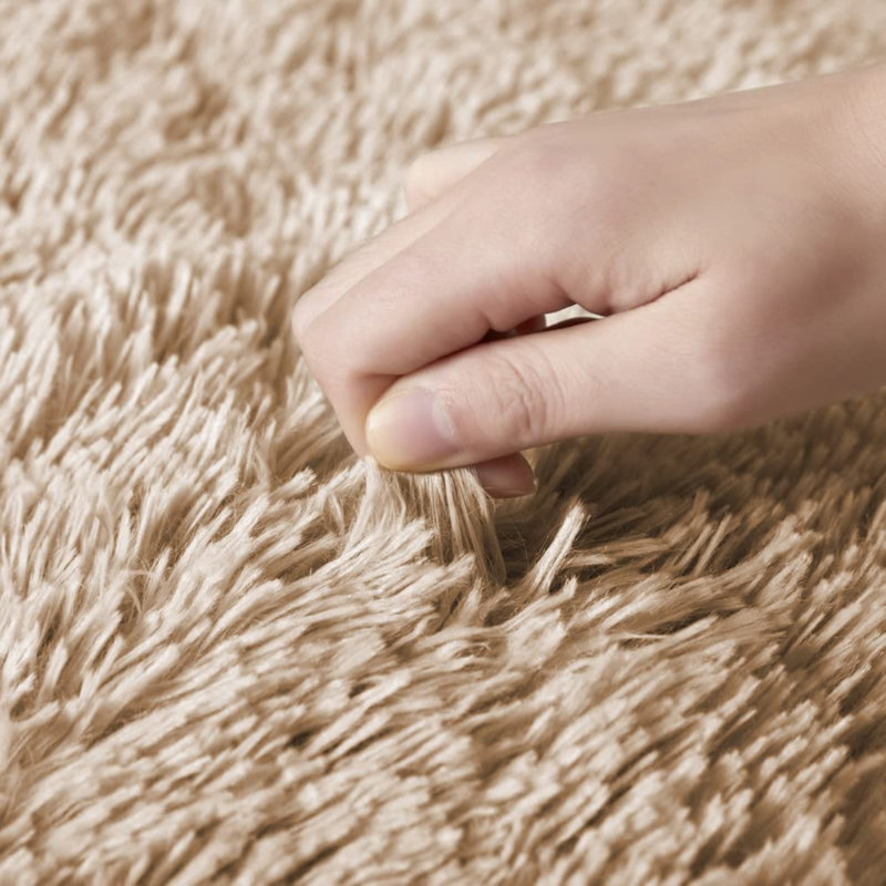Irin Indoor/Outdoor Beige Fluffy Area Rug, Rectangle 80 x 150cm