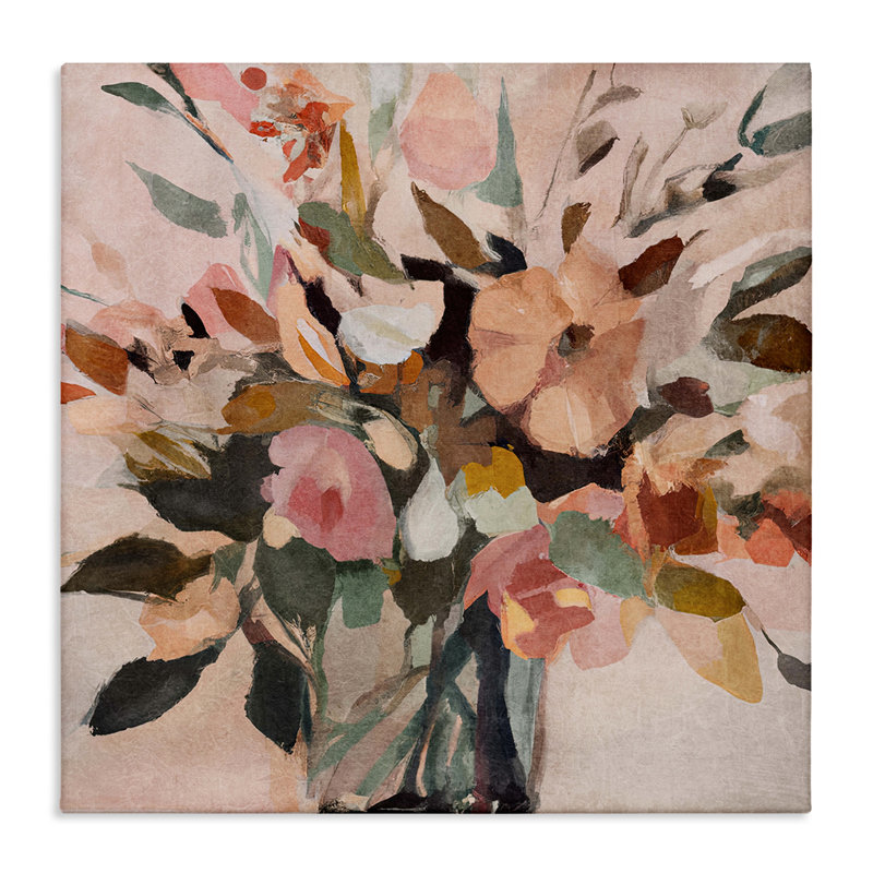 Art mural sur toile Blush Abstract Bouquet par Sasha, H 30 po x l 30 po