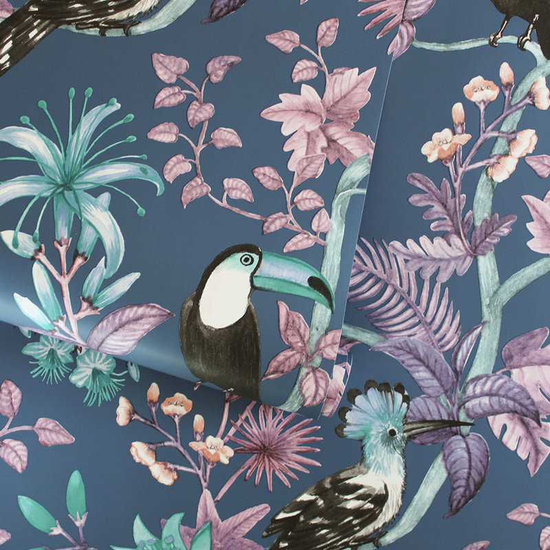 Lingle 33' L x 20.5" W Peel and Stick Wallpaper Roll, Blue