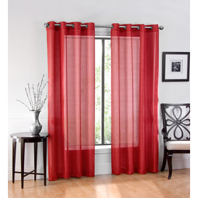Meyersdale Elegant Solid Sheer Grommet Curtain Panels