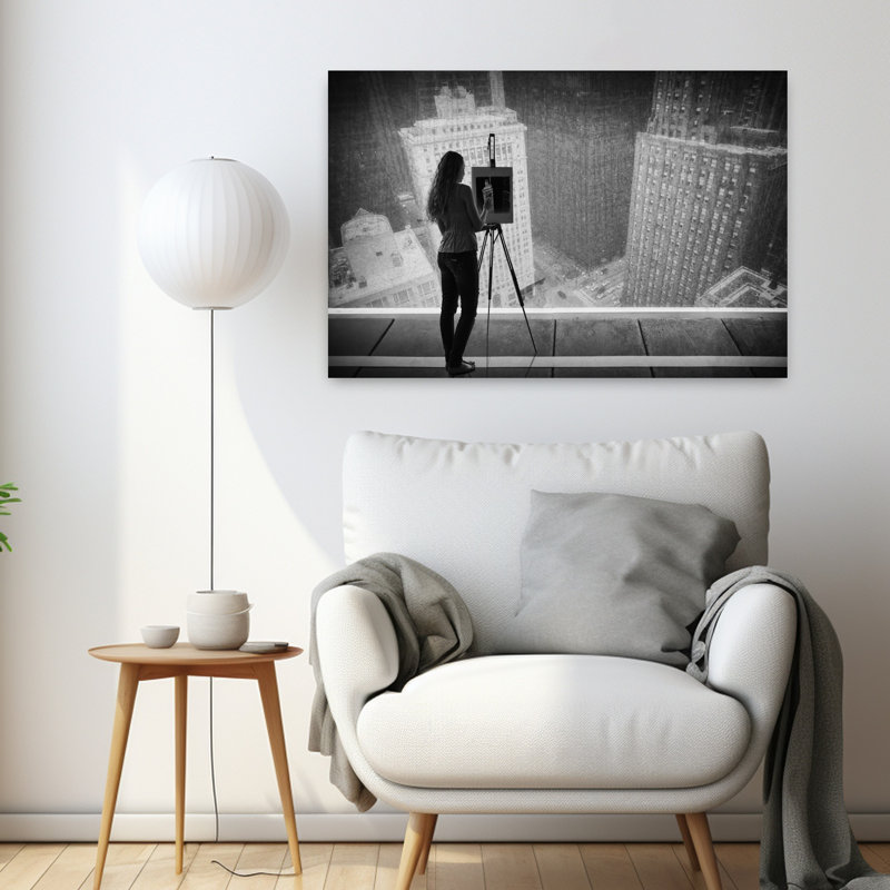 The Architecture Painter Abstract Contemporary Architecture City Wall Art 1 Piece Wrapped Canvas Wall Art