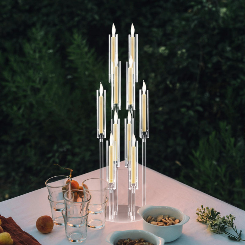10 Arms Clear Candlesticks Holder For Wedding Decorations,37.7 Inches Tall, 1