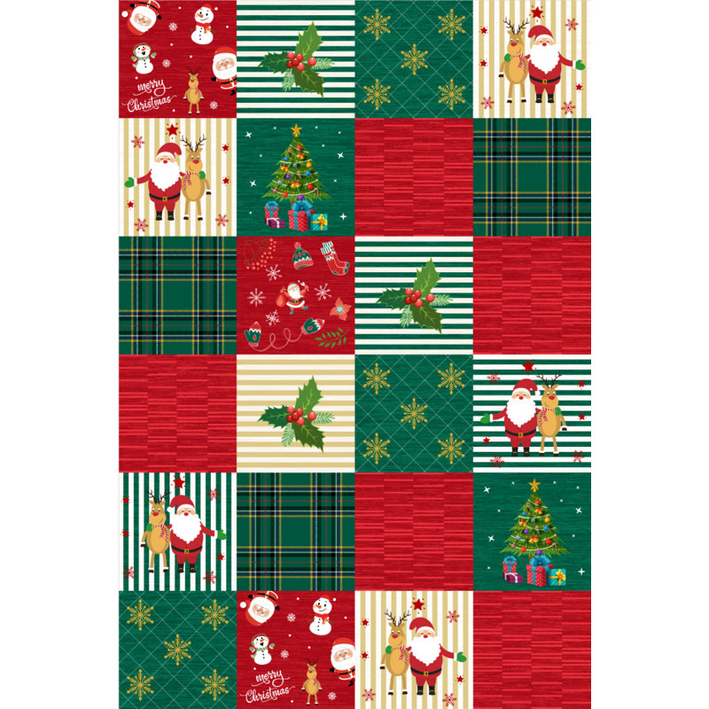 Christmas Decorative Area Rug Washable Modern Rug for Living Room Dining Room, Rectangle 4' x 6'