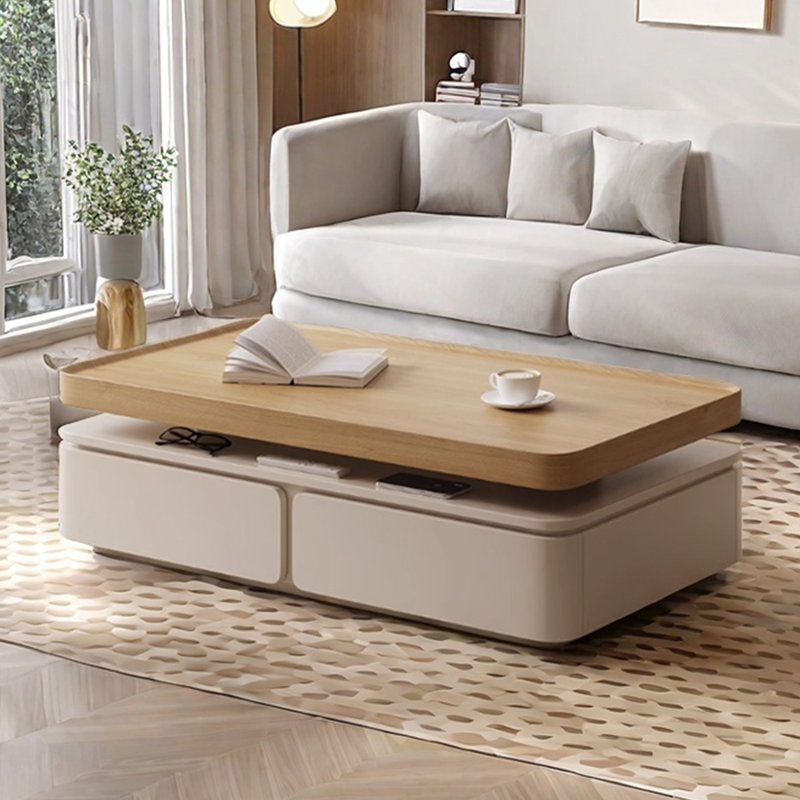 Japanese log style solid wood coffee table