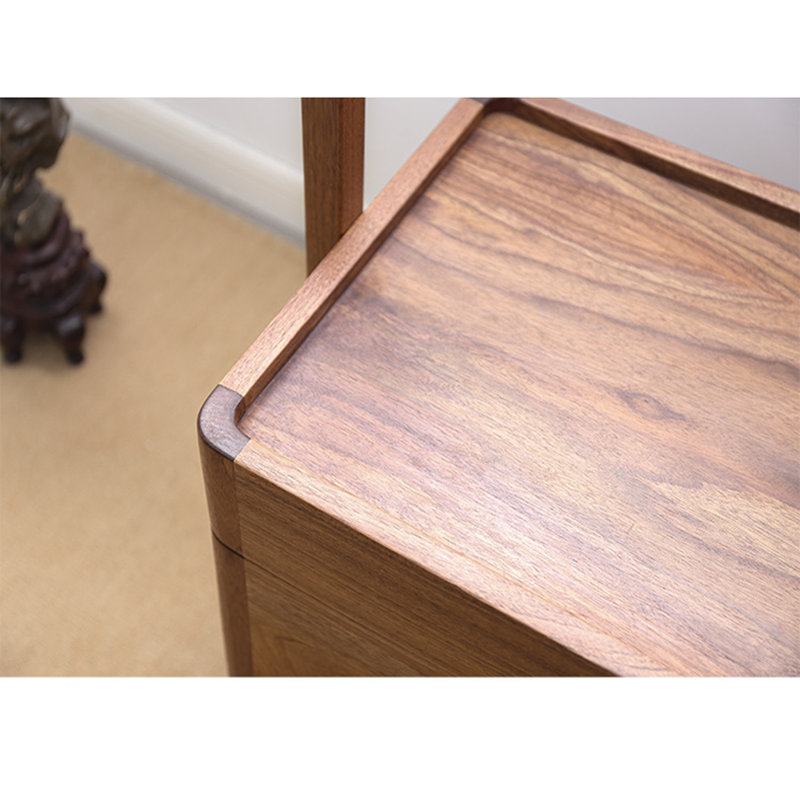 Solid Elm Wood Coat Rack with Storage