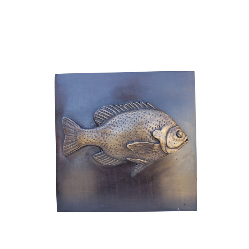 Single Fish made of Bronze Wall decor Size: 10" x 10" x 1"H