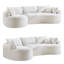 Canapé modulaire incurvé de style chenille de 124,5 po avec 3 coussins de dossier et 4 coussins décoratifs, canapé de salon compressé sans assemblage-890564455