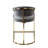 Solstice Counter Height Chair In Grey Velvet W/ Polished Gold Metal Frame-98758969