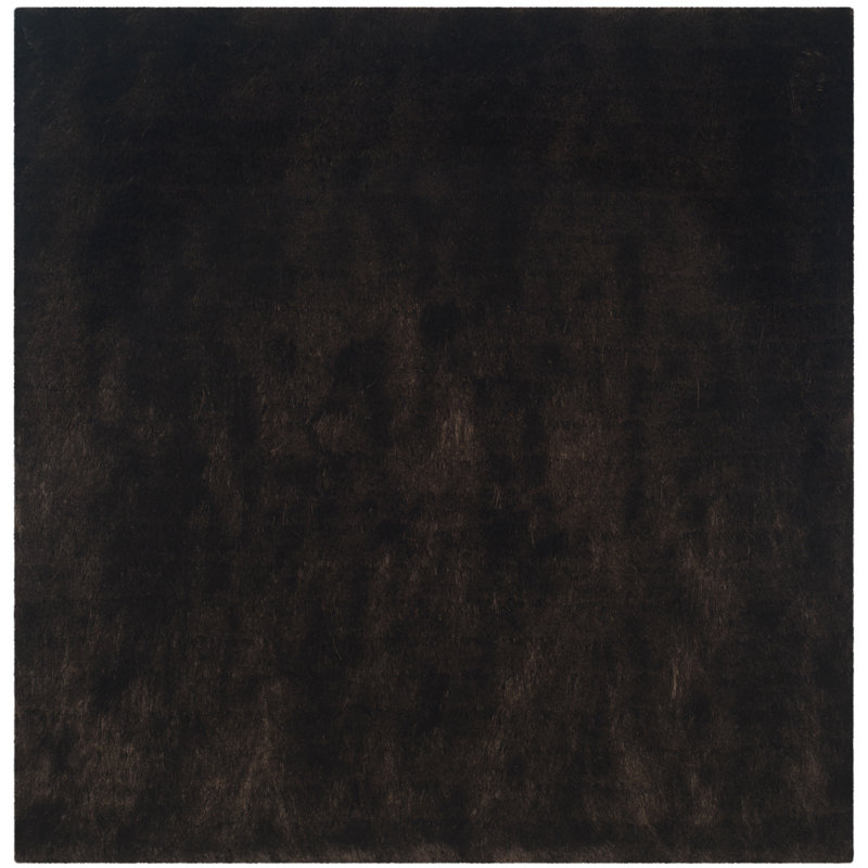 Delane Handmade Tufted Chocolate Area Rug, Square 5'