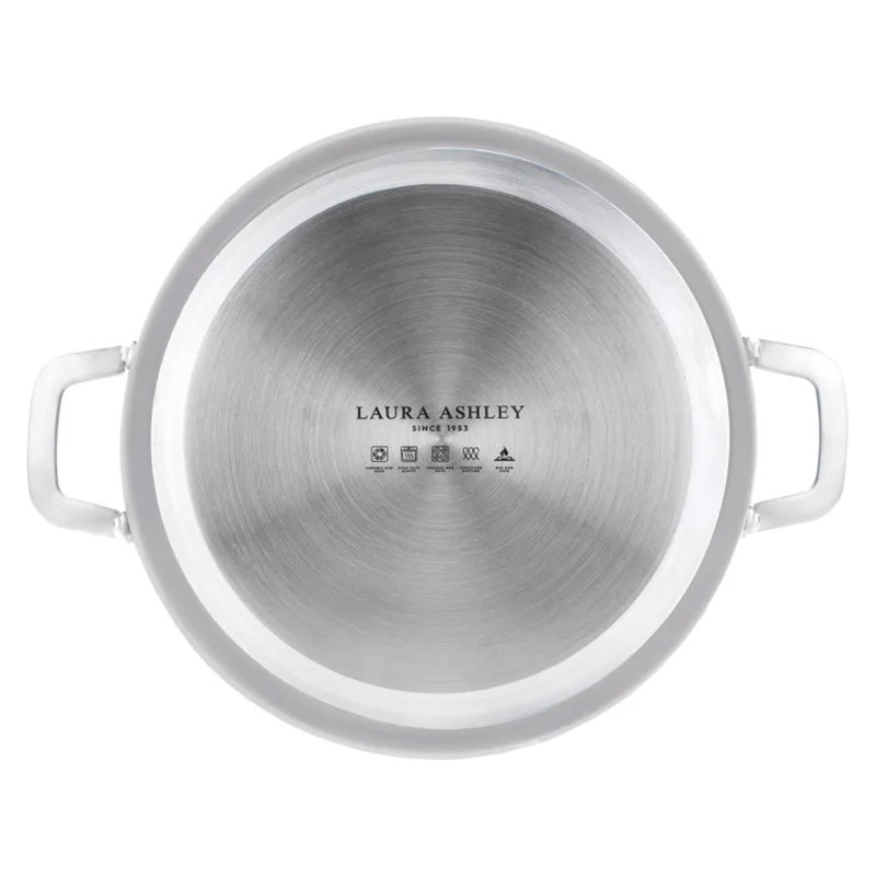 Laura Ashley 6.97L Aluminum Braiser with Lid, Dark Dove Grey