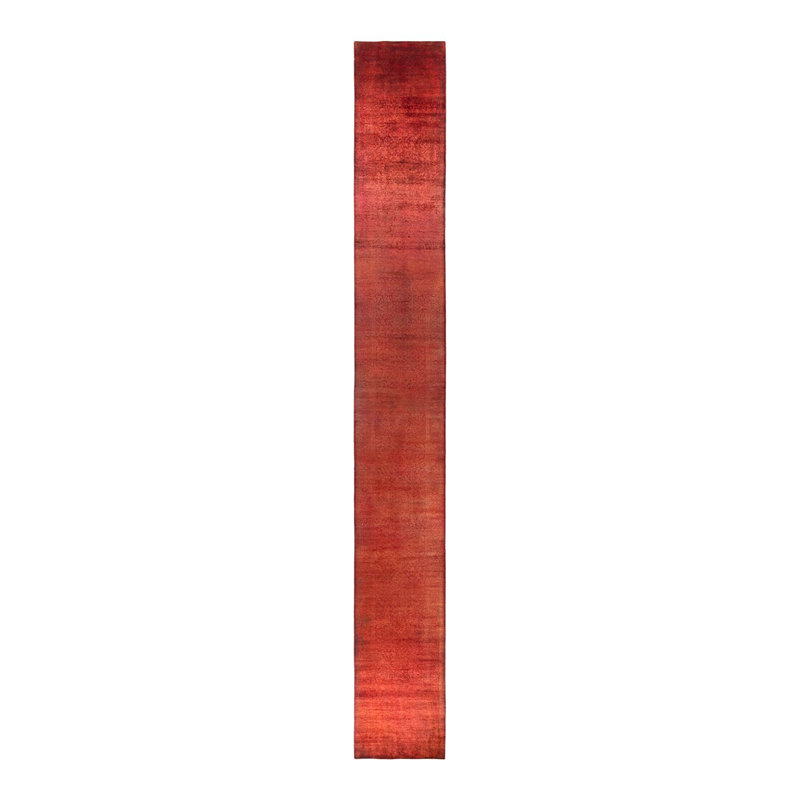 Tapis unique rouge / orange 2 pi 9 po x 23 pi Zaveion