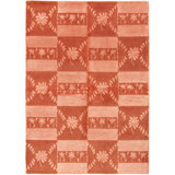 Tapis zone optionnelle 5 pi 7 po x 8 pi one-of-kind noué la orange Brienne