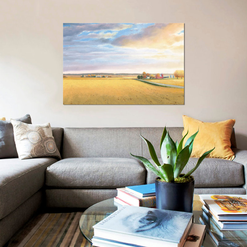 " Heartland Landscape " by James Wiens, 8" H x 12" W x 0.75" D, Wrapped Canvas, No Matte