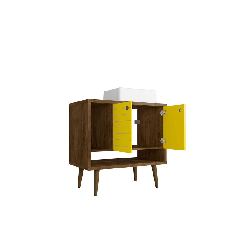 Ensemble de meuble-lavabo simple 31 po Altom, Brun rustique / jaune