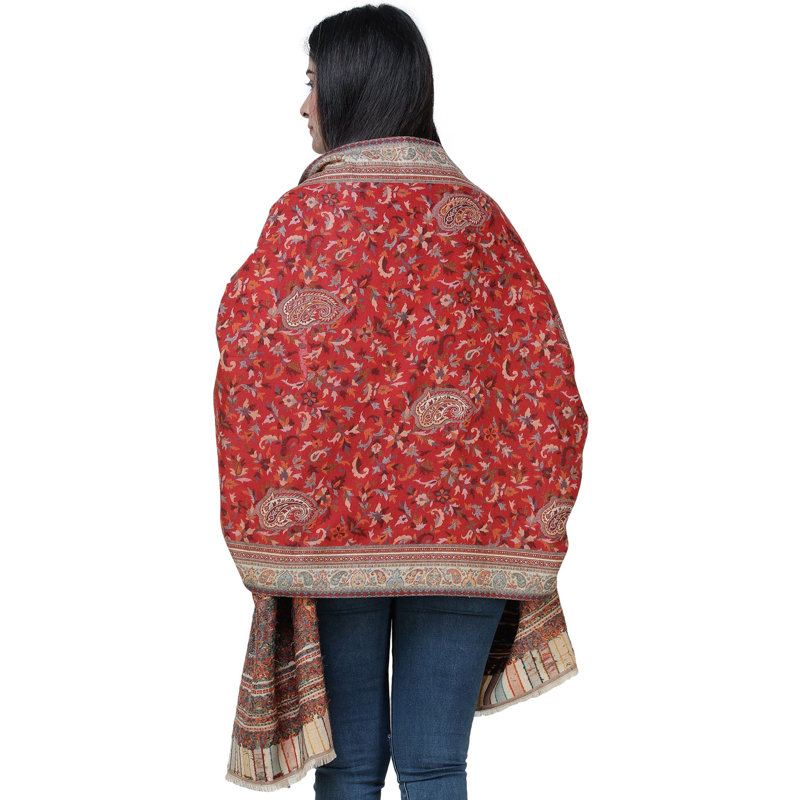 Authentique étole Jamawar en laine avec un cachemire tissé à la main par un artisan Amritsar