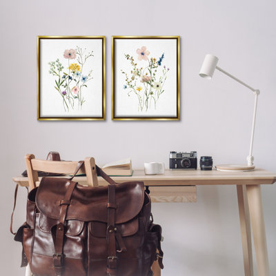 Ensemble de 2 toiles flottantes encadrées Artely Arranged Wildflowers par Livi Finn