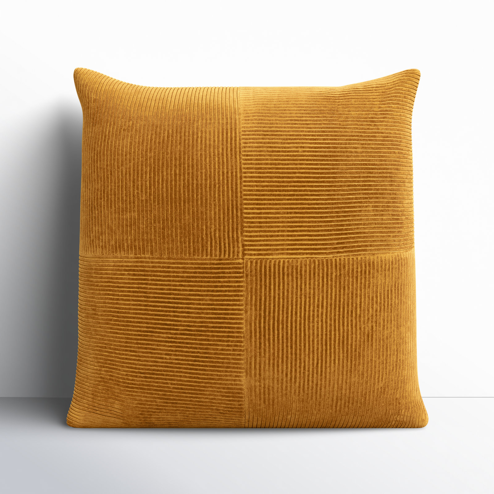 Selma Cotton Throw Pillow, 18" x 18", Mustard