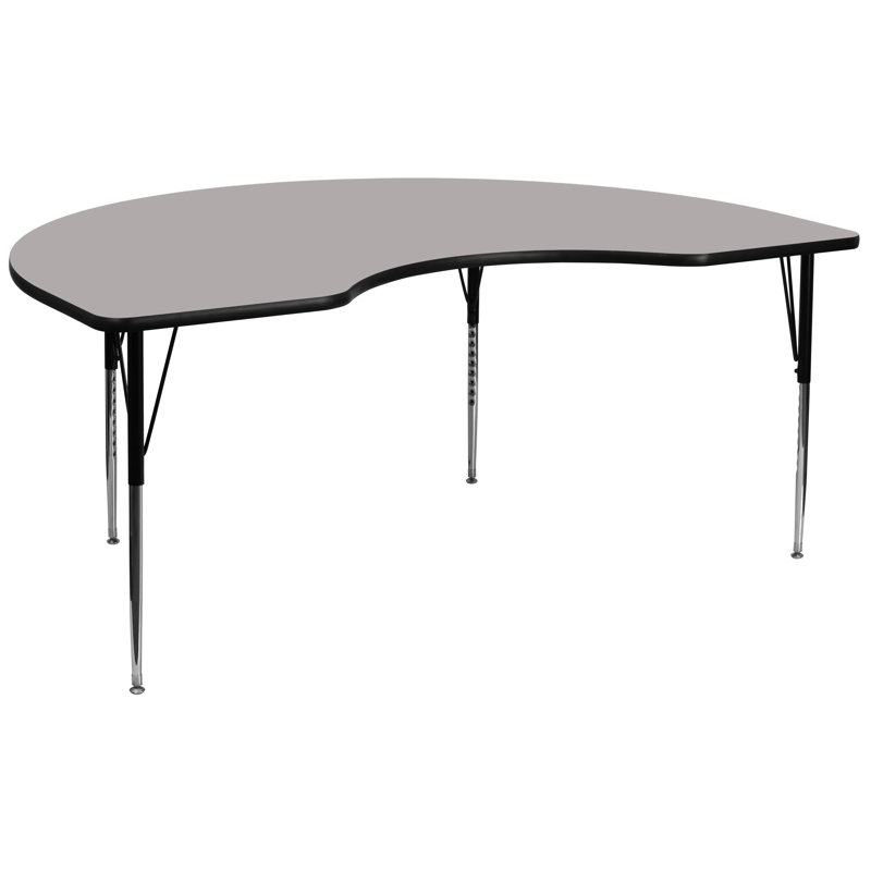 Table d'activité à hauteur ajustable Goddard, P 48 po x l 72 po x H 22,25 po à 30,25 po, Plateau gris / cadre noir