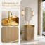 Meuble-lavabo cannelé 20 po avec lavabo en métal doré brossé, fermeture en douceur-726947954