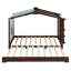 Lit simple avec tente, rideaux, tablettes de rangement latérales et lit gigogne-1404827334