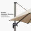Parasol rectangulaire en porte-à-faux décalé beige en aluminium avec rotation à 360 ° Hailar 9 pi x 11 pi Ronae-1088852089