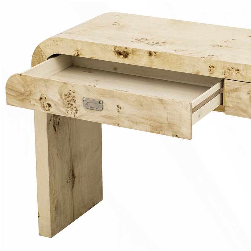Table d'entrée moderne avec placage de bois de ronce, Naturel