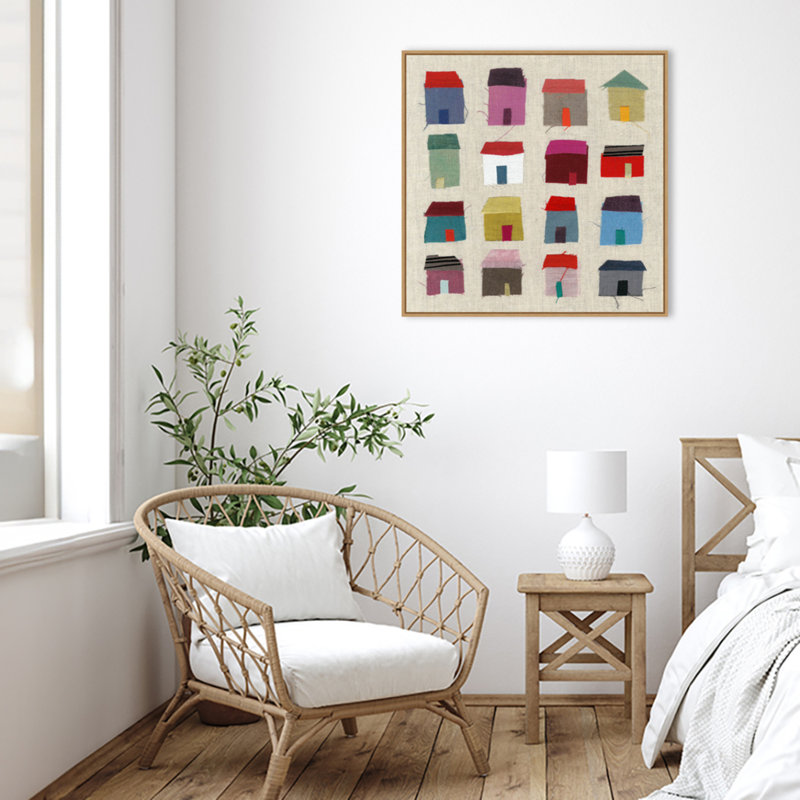 Maisons par Jenny Frean, reproduction d'art sur toile encadrée, H 30 po x l 30 po x P 2 po