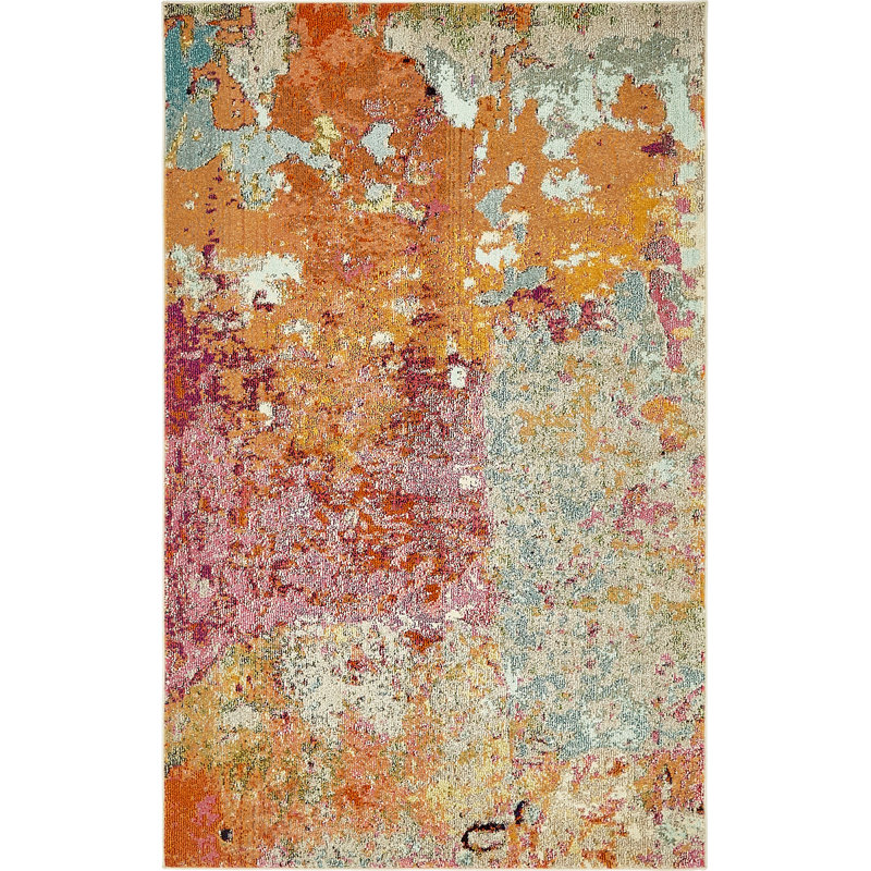 Keimar Washable Abstract Indoor Rug, Rectangle 10'6" x 16'5"