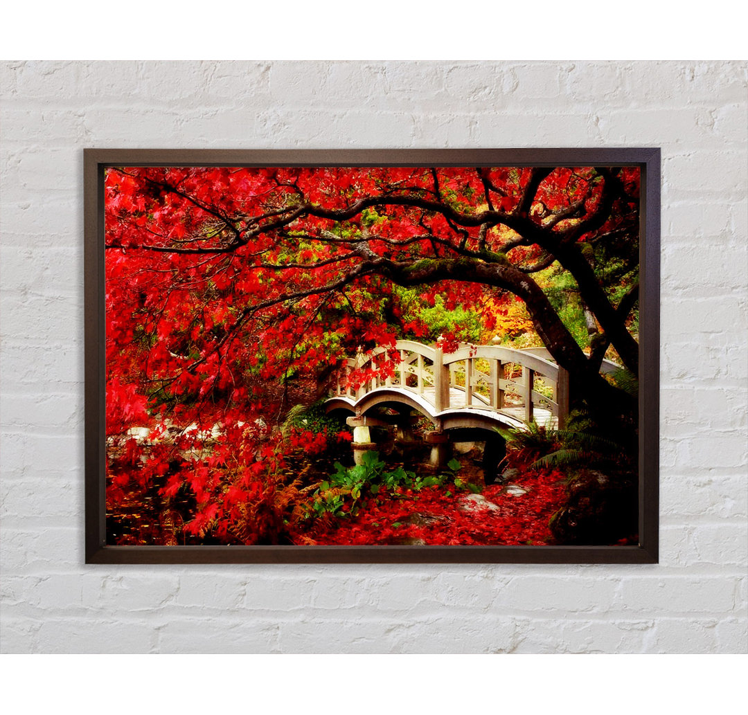 Bridge Over The Red Tree River - Einzelbildrahmen Kunstdrucke auf Leinwand