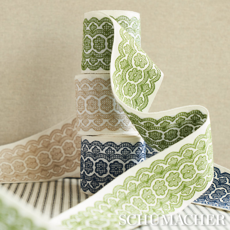Astrid Embroidered Tape, Blue