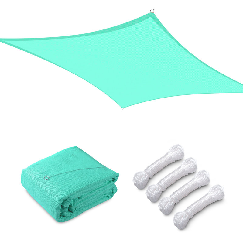Pearl Aqua 12' x 16' HDPE Rectangle Sun Shade Sail Canopy