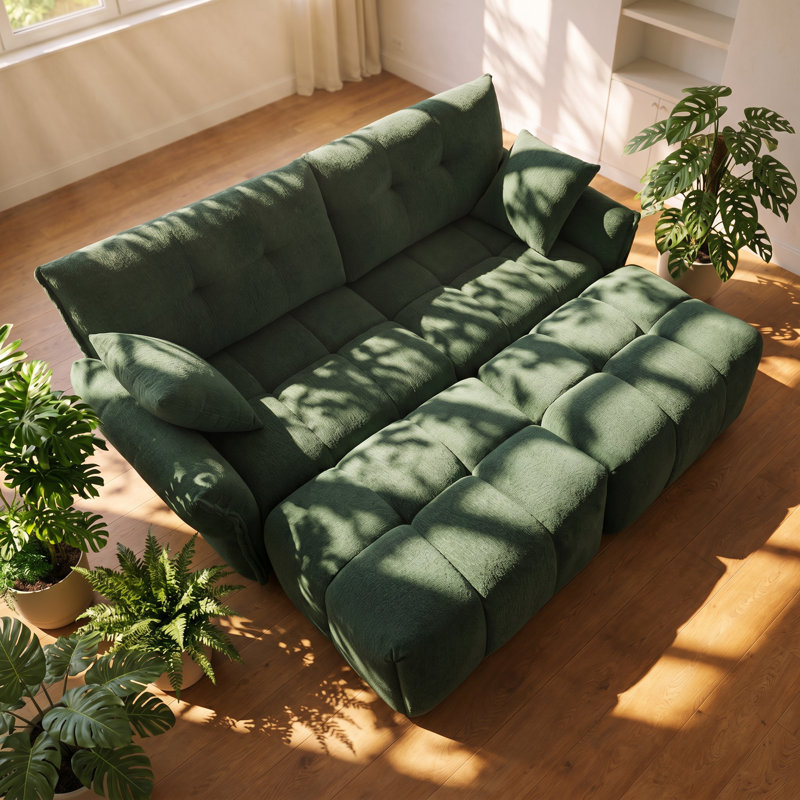 Ensemble de canapé de salon modulaire capitonné à 2 tiroirs en l 78,7 po x P 61 po x H 35,4 po Evergreen