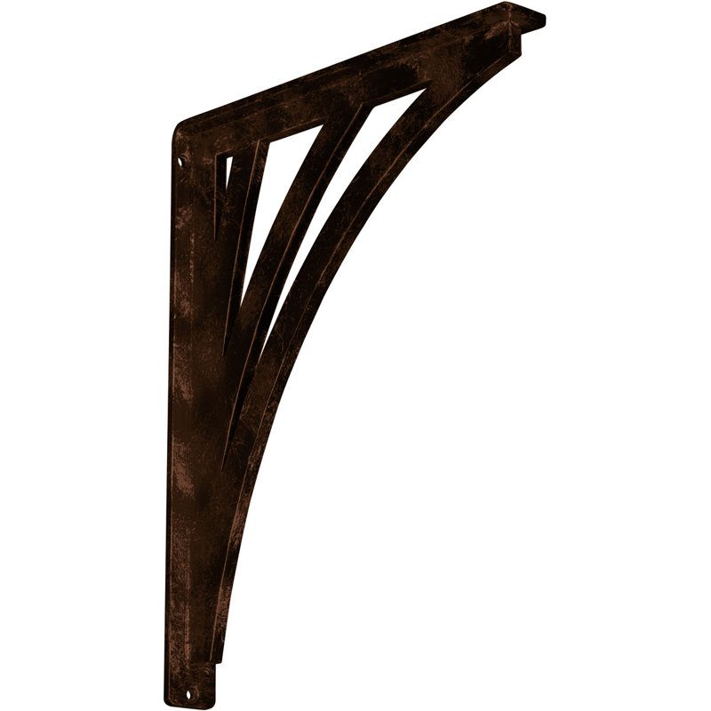 Support en fer forgé Nevio, H 15 po x l 1,5 po x p 12 po, Cuivre antique