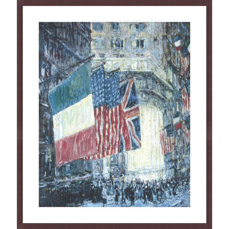 «Avenue of the Allies» par Childe Hassam - impression giclée encadrée, H 39,31 po x l 33,5 po