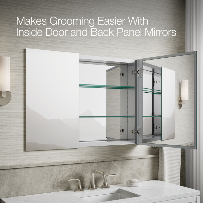 Embark Premium. Rectangular Two-Door Medicine Cabinet, 26" H x 35" W x 4" D