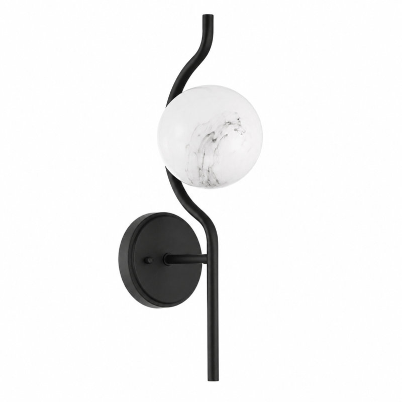 1-Dimmable Globe Wall Sconce, Black
