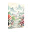 Paysage chinois avec fleurs de cerisier et pagodes, reproduction d'art sur toile tendue sur toile, ensemble de 1-1932444094