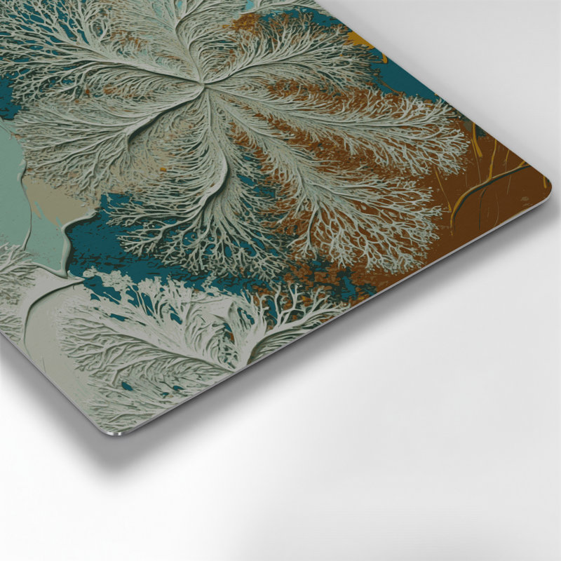 Art mural en métal botanique gris lichen, H 144 po x l 144 po x P 0,05 po