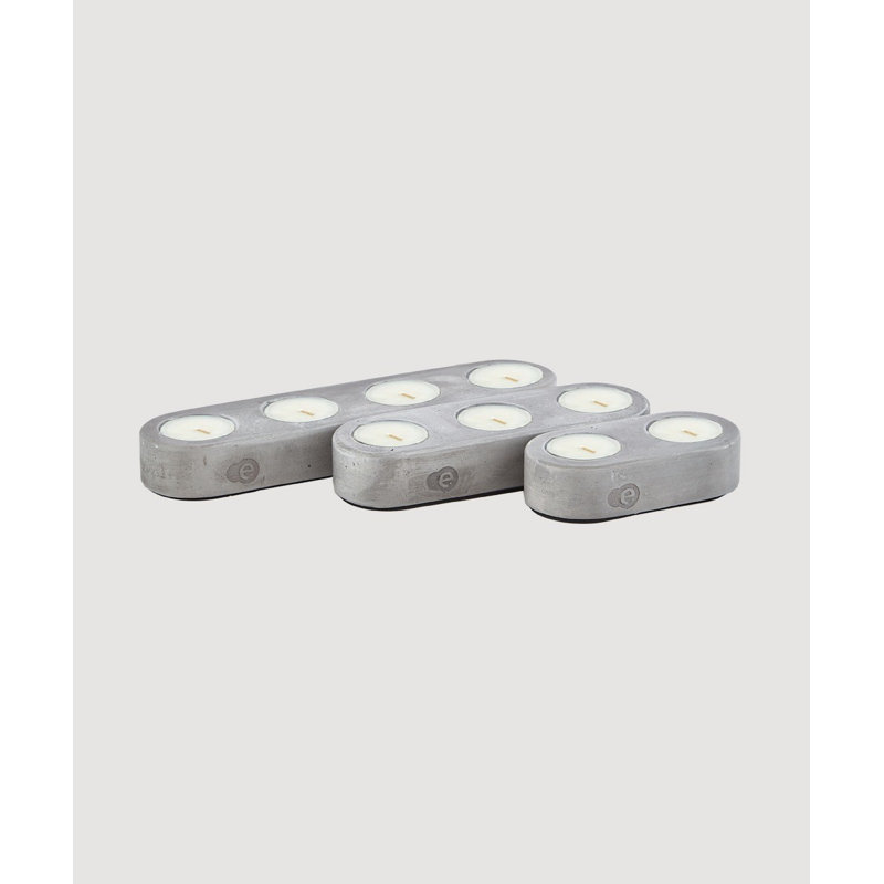 Cleland Decorative Polymer Concrete Accessory Set (3 Sizes) - Grey | Includes 1.2 x 2.4 x 4.7 in, 1.2 x 2.4 x 7.1 in, 1.2 x 2.4 x 9.4 in | 100% Durable Polymer with Organic Paint | Perfect for Indoor & Outdoor Decor