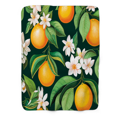 Bold Fruit Art - 1 Piece Premium Sherpa Blanket