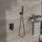 Dual Shower Head  10 Inch Wall Mounted Square Shower System With Roughin Valve, Oil Rubber Bronze-126231974