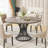 47" Farmhouse Round Dining Table For 4-6