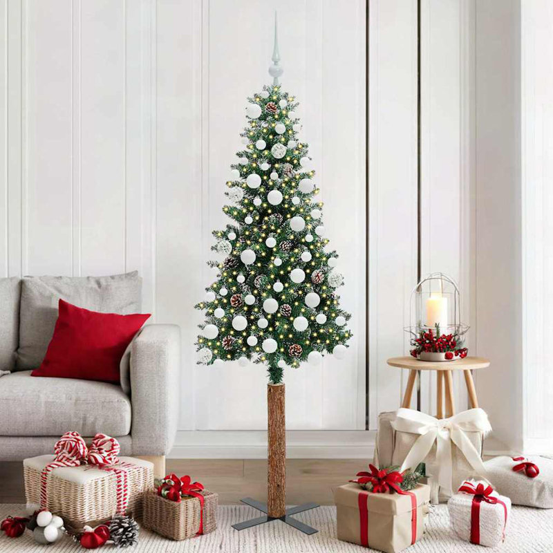 Slim Christmas Tree with 150 LEDs, White, 5.91' H