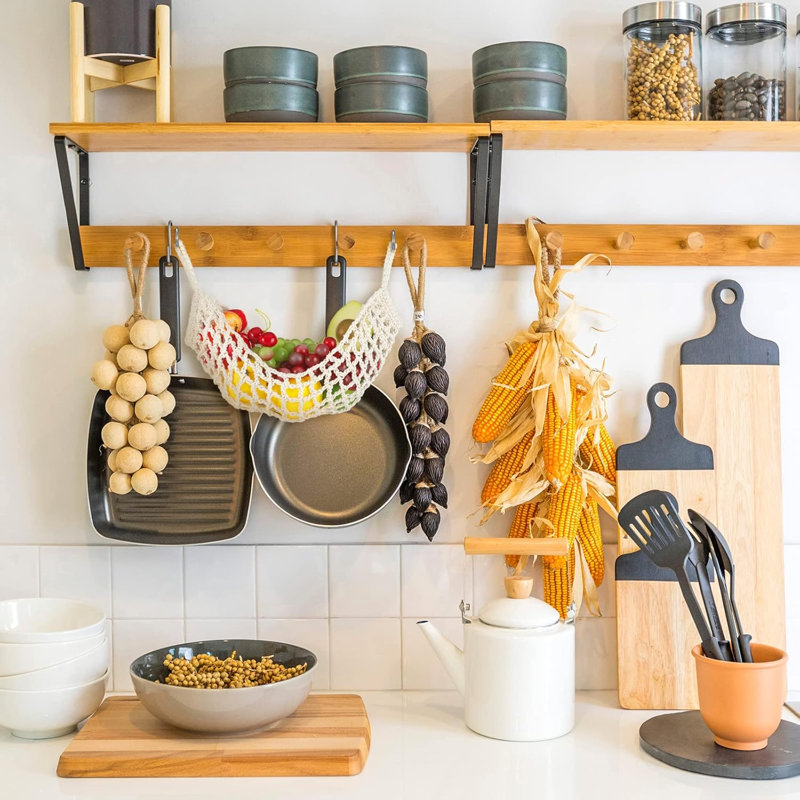 2 grands hamacs en macramé de 11,8 po x 20 po sous un meuble, un hamac à banane Veggie permet d'économiser de l'espace sur le comptoir pour la cuisine